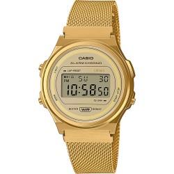 CASIO VINTAGE Mod. ROUND - GOLD MESH A171WEMG-9AEF
